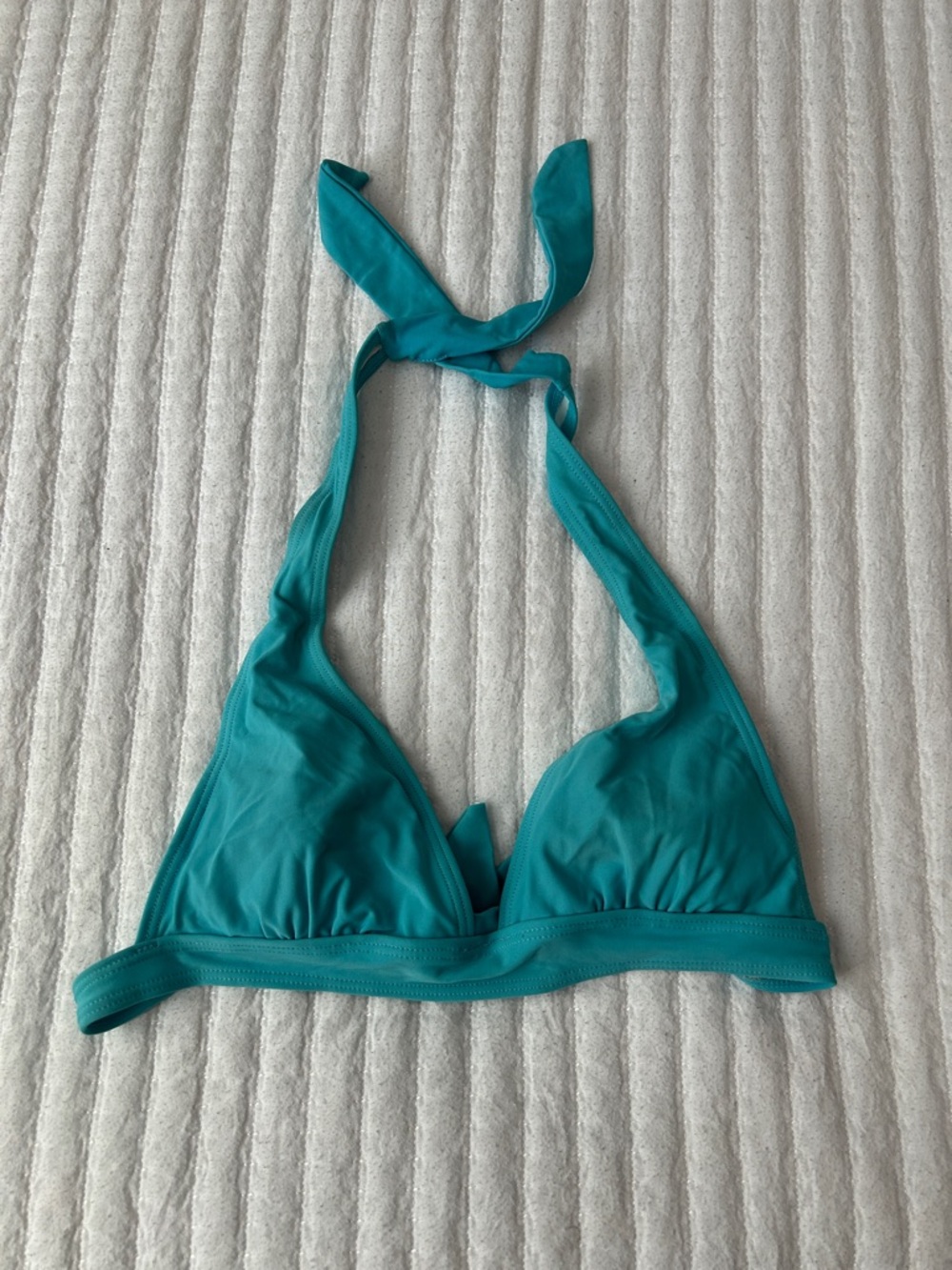 Turquoise Halter Triangle Swim Top - Women